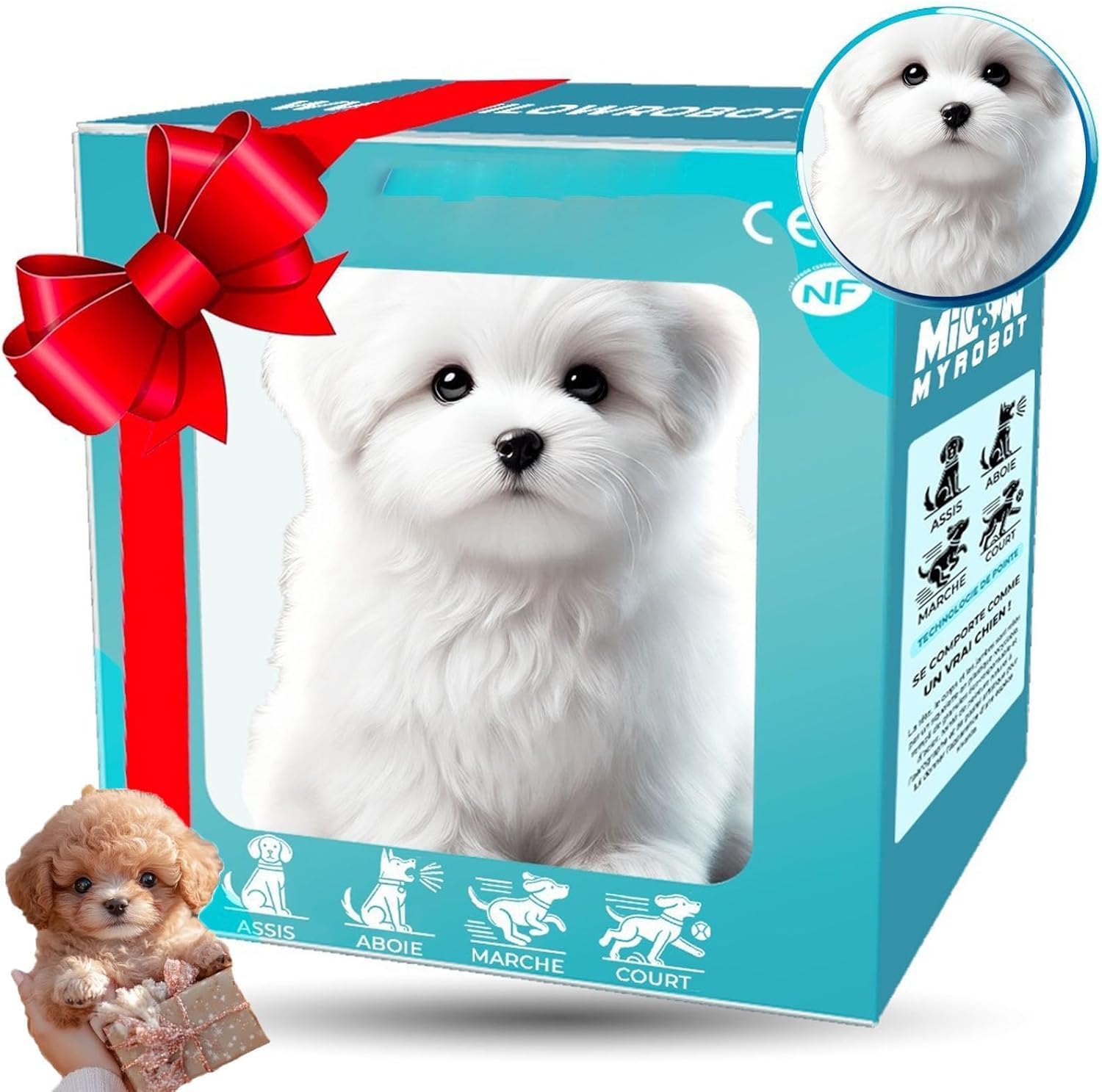 音声機能付きホワイトぬいぐるみ犬